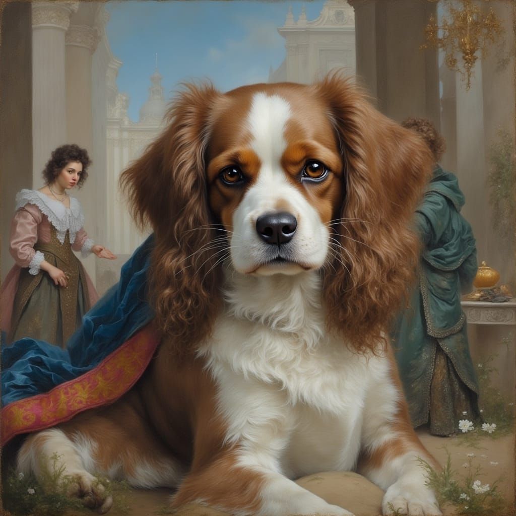 Cat as Handsome Cavalier in Classical Style