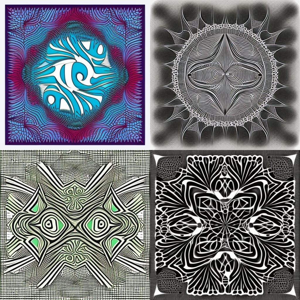 Abstract Vector Logo Design with Fractal Elements