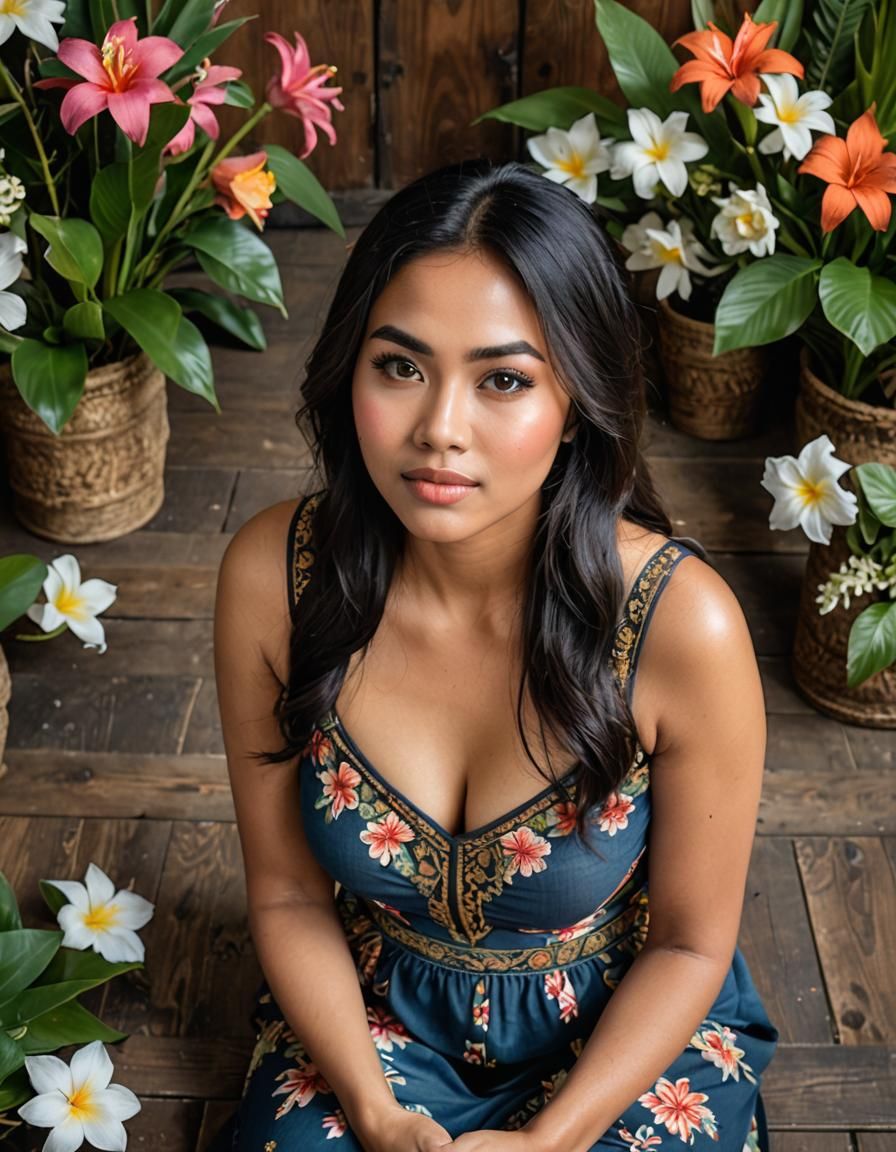 Pretty Indonesian Woman in a Revealing Crop Top