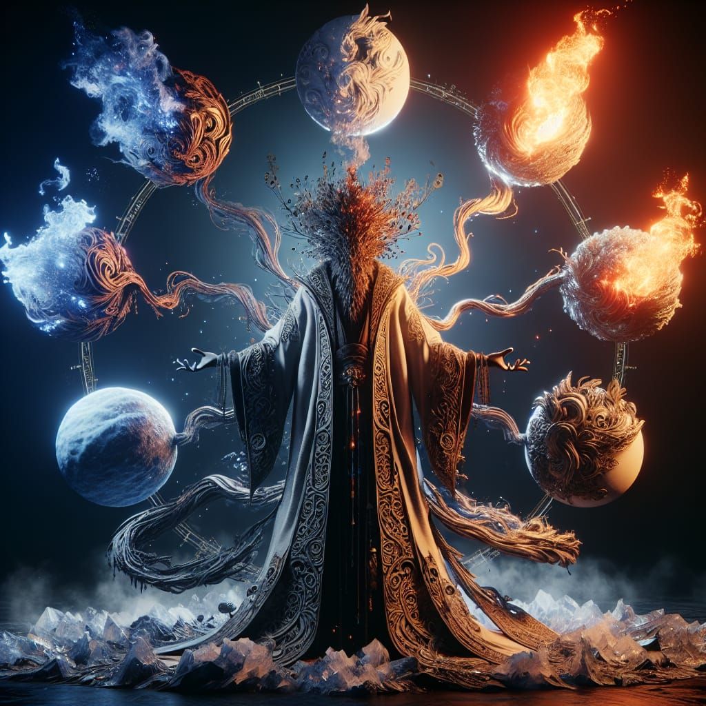 Elemental Shaman in Fantasy Concept Art