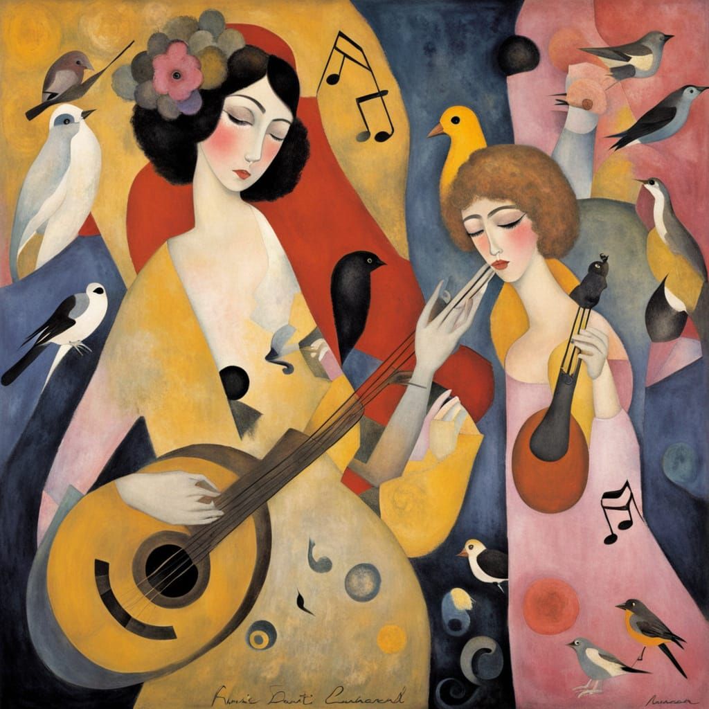 Vibrant Synesthetic Dreamscape in Art Nouveau Style