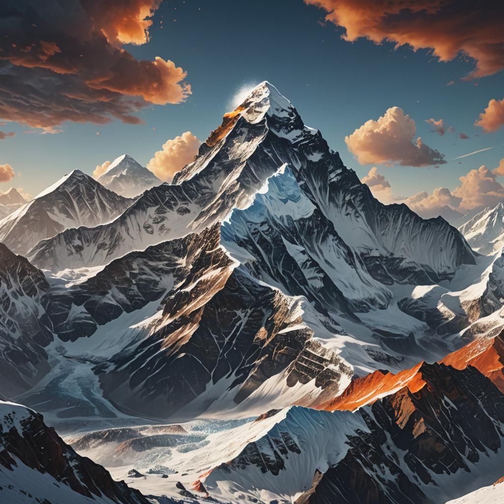 Majestic Mount Everest in Digital Matte Painting