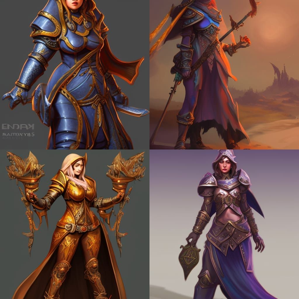 Curvy Cleric Woman in DnD Style