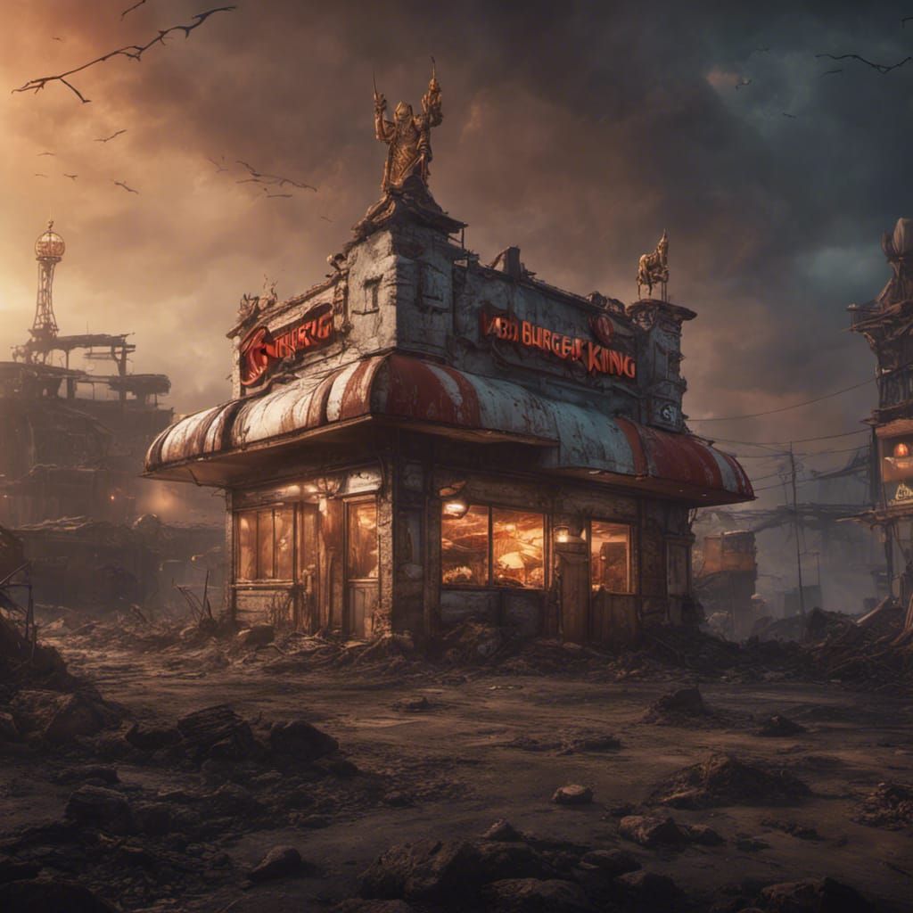 Apocalyptic Burger King: Detailed Matte Painting