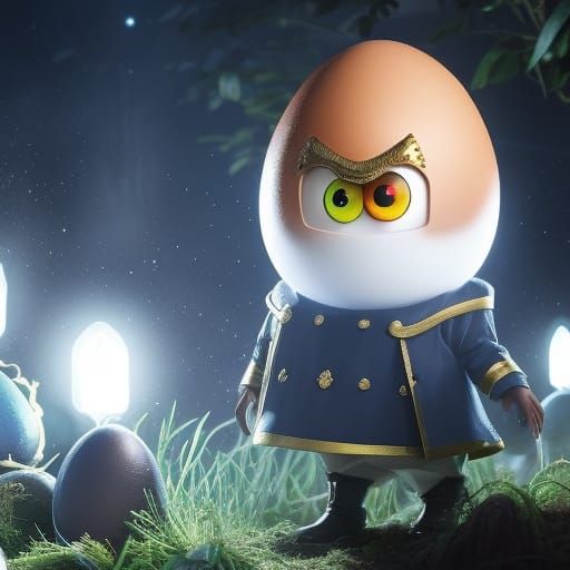 Wizard Egg in Easter Landscape, Digital Art