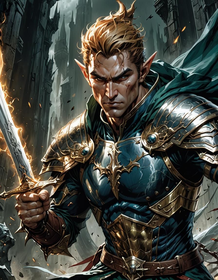 Elf Knight from the Stormcliff Castle: Dolvar Fulguros