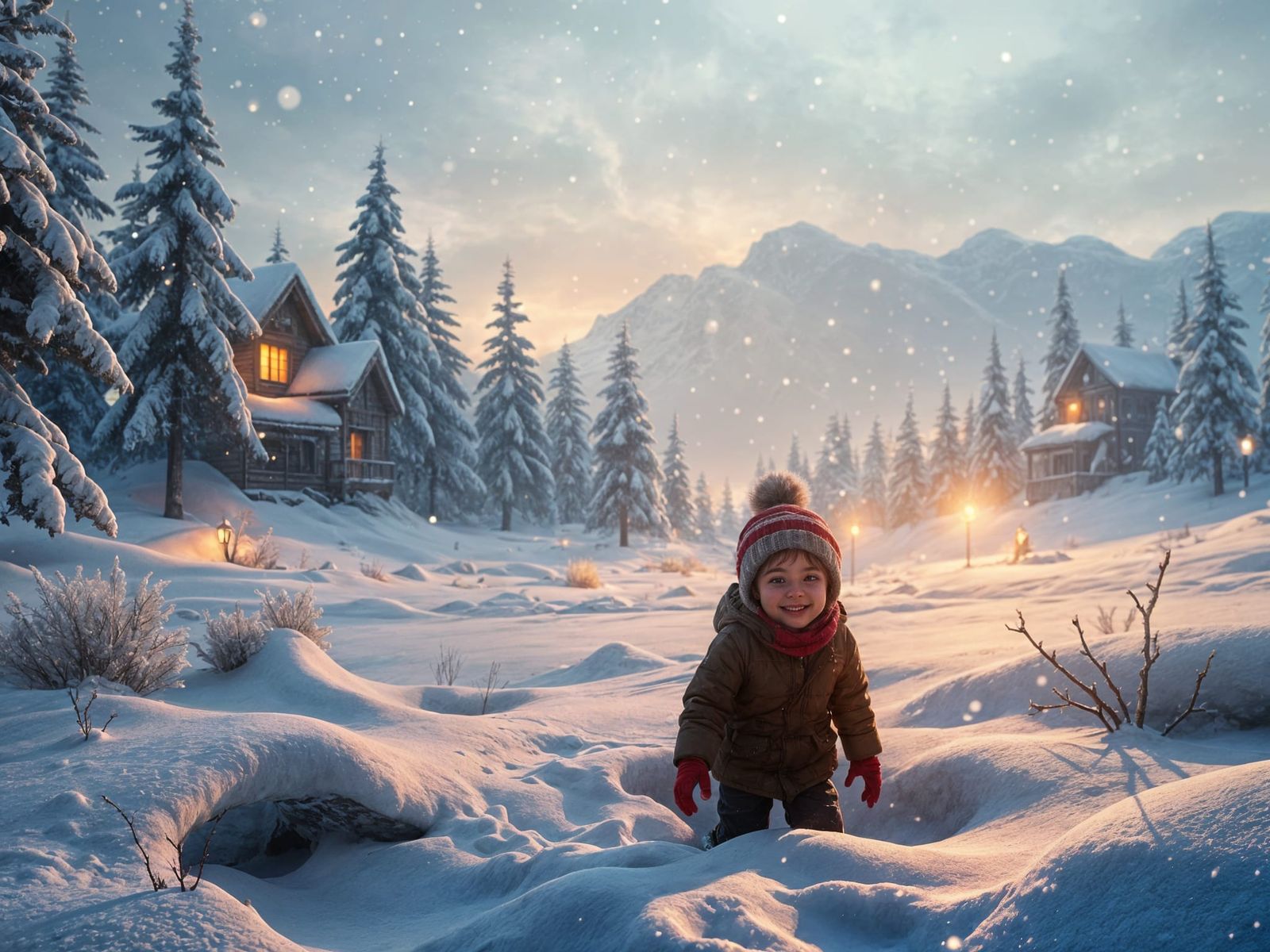 Winter Wonderland in Vibrant Fantasy Colors