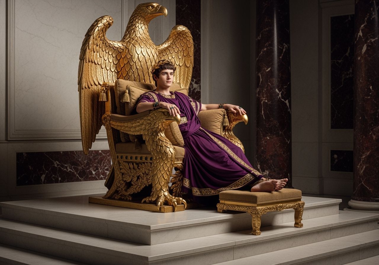 Emperor Nero on Eagle Throne in Palace, Professional Photo