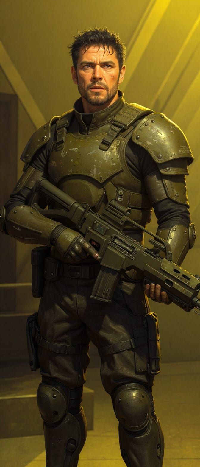 Futuristic Soldier Portrait in Cyberpunk Concept Art