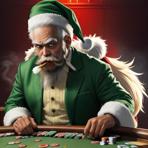 Grinch and Santa Play Poker: Anime Style