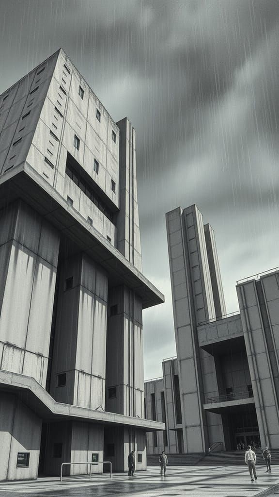 Foreboding Eastern European Brutalist Architecture in Intric...