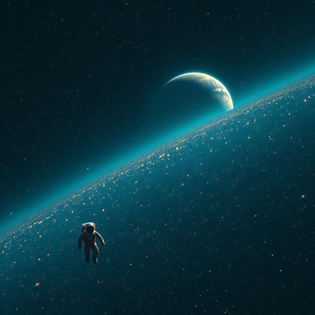 Astronaut Adrift in Starry Vastness