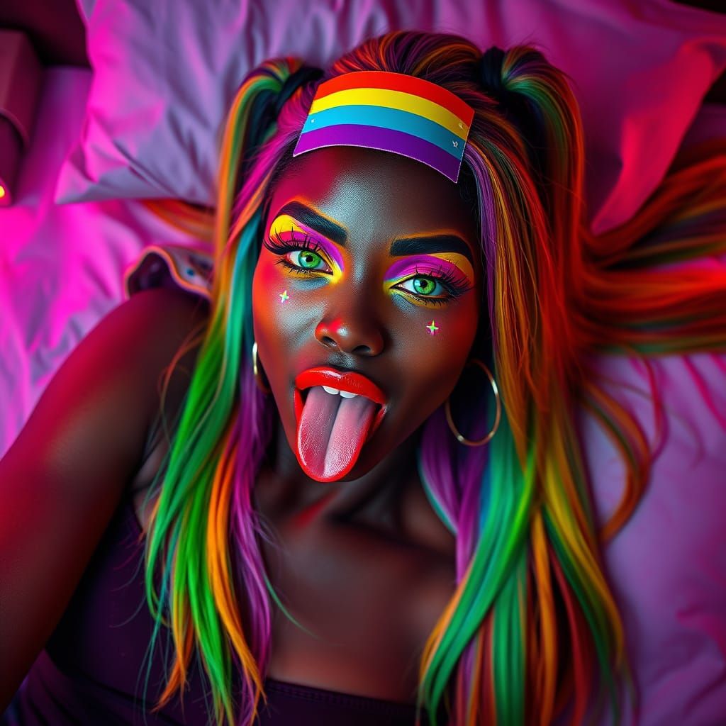 Cyberpunk Pride Portrait with Neon Accents