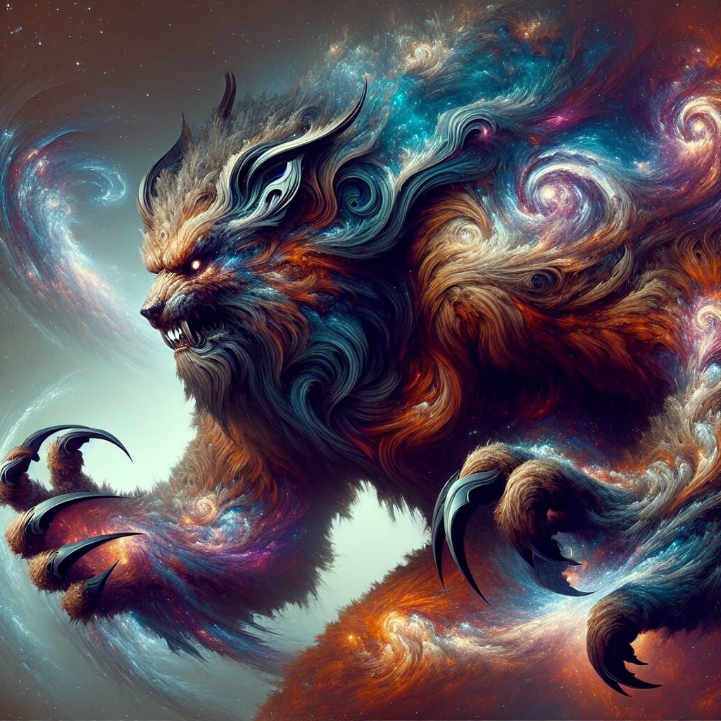 Universe-Sized Werebear Concept Art in Matte Painting Style