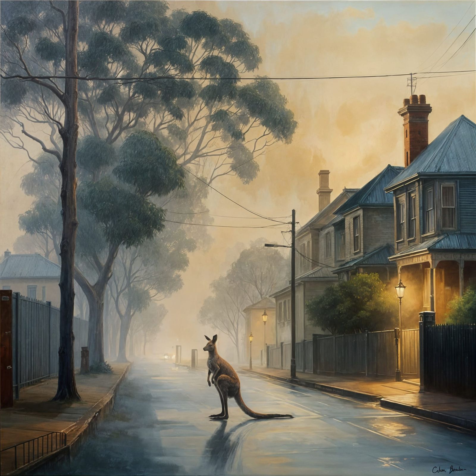 Kangaroo in Fog: Tonalist Painting in Suburbia