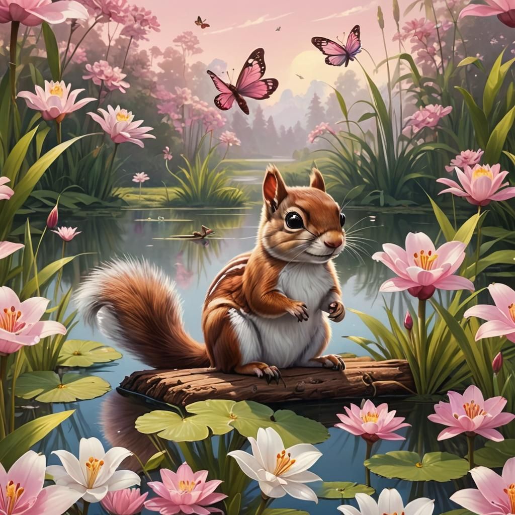 Charming Squirrel by Lakeside in Disney Cartoon Style