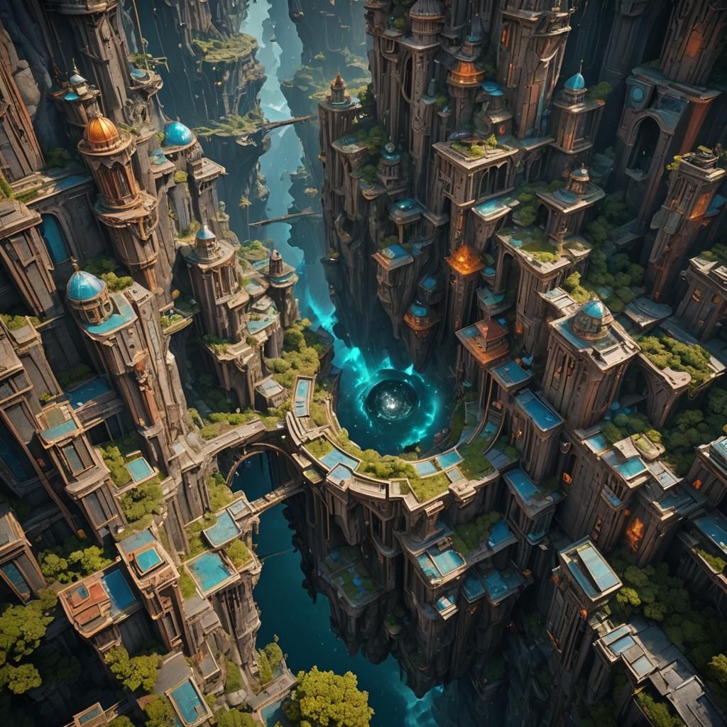 Fantastical Gravity Concept Art in Deep Color