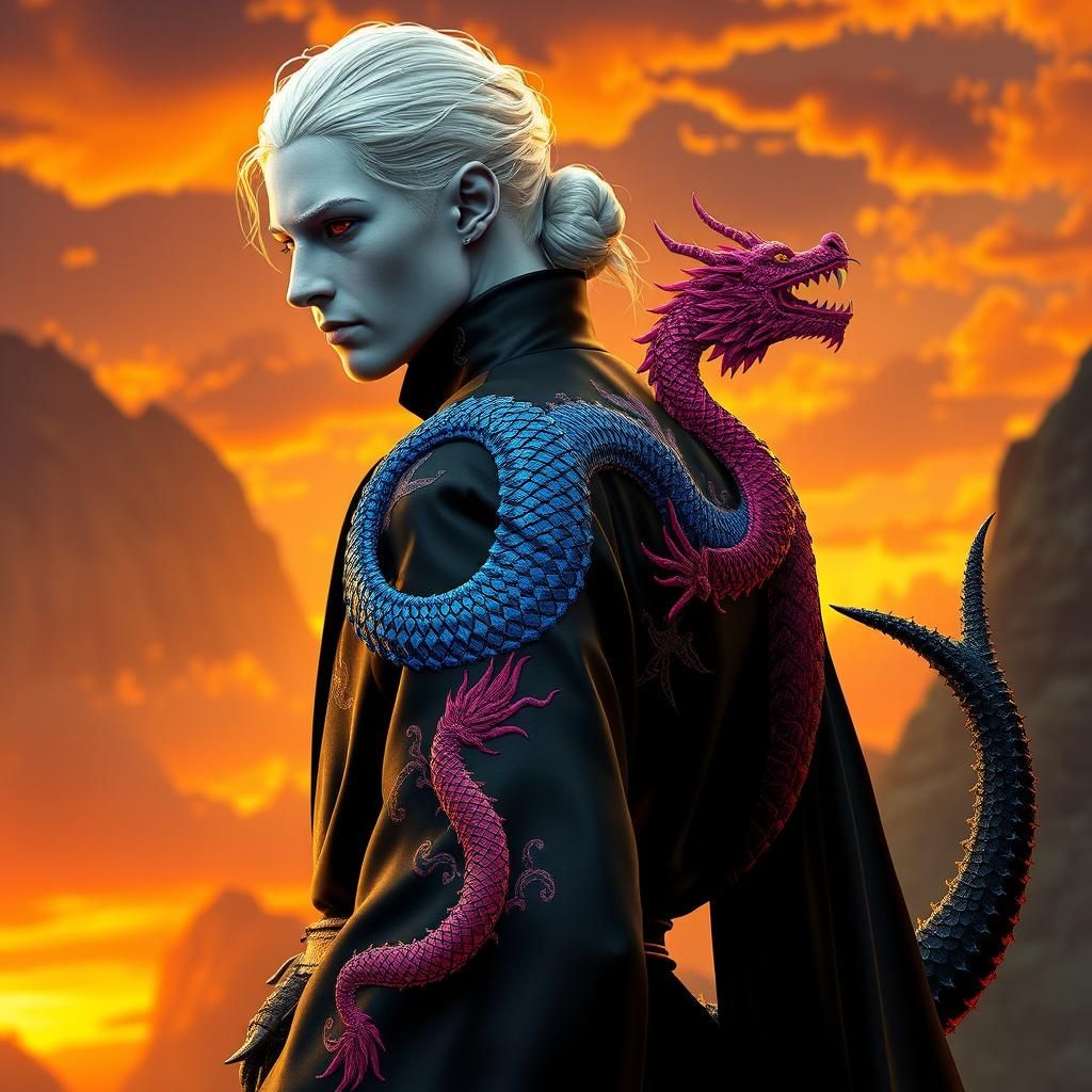 DragonLord Prince in Sothoryos: Opulent Art Nouveau Style