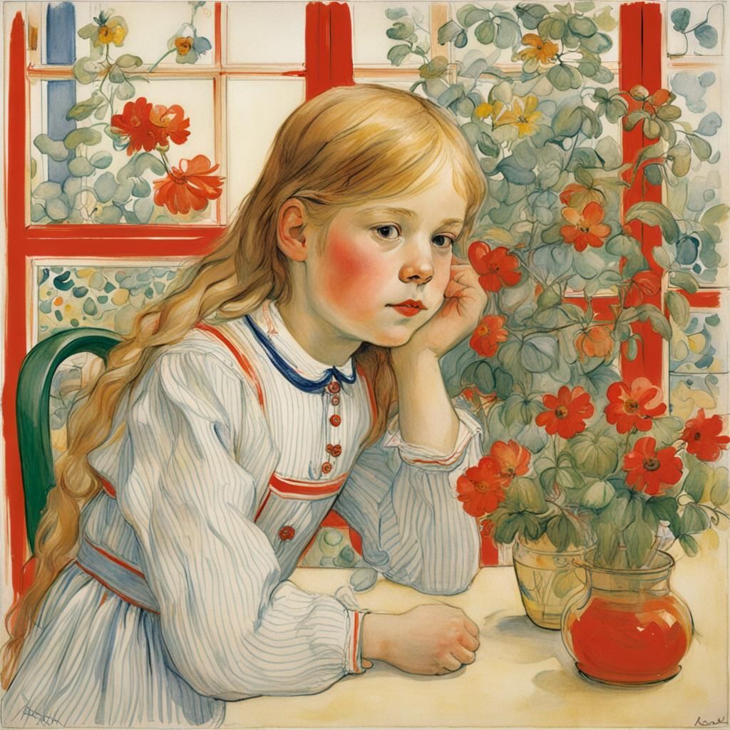 Charming Girl Portrait in Homely Style