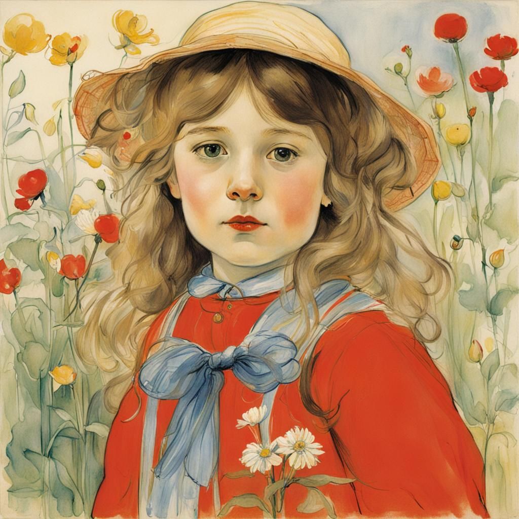 Charming Girl Portrait in Classical Style