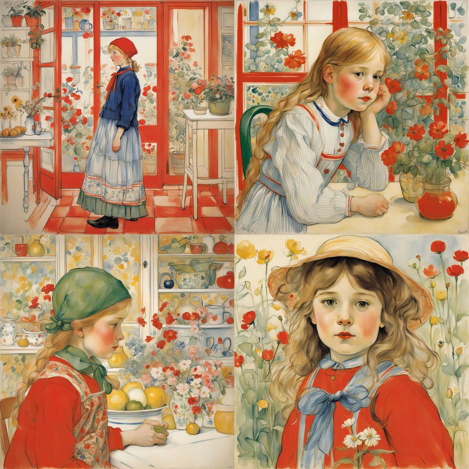 Girl in Homely Setting: Impressionistic Style