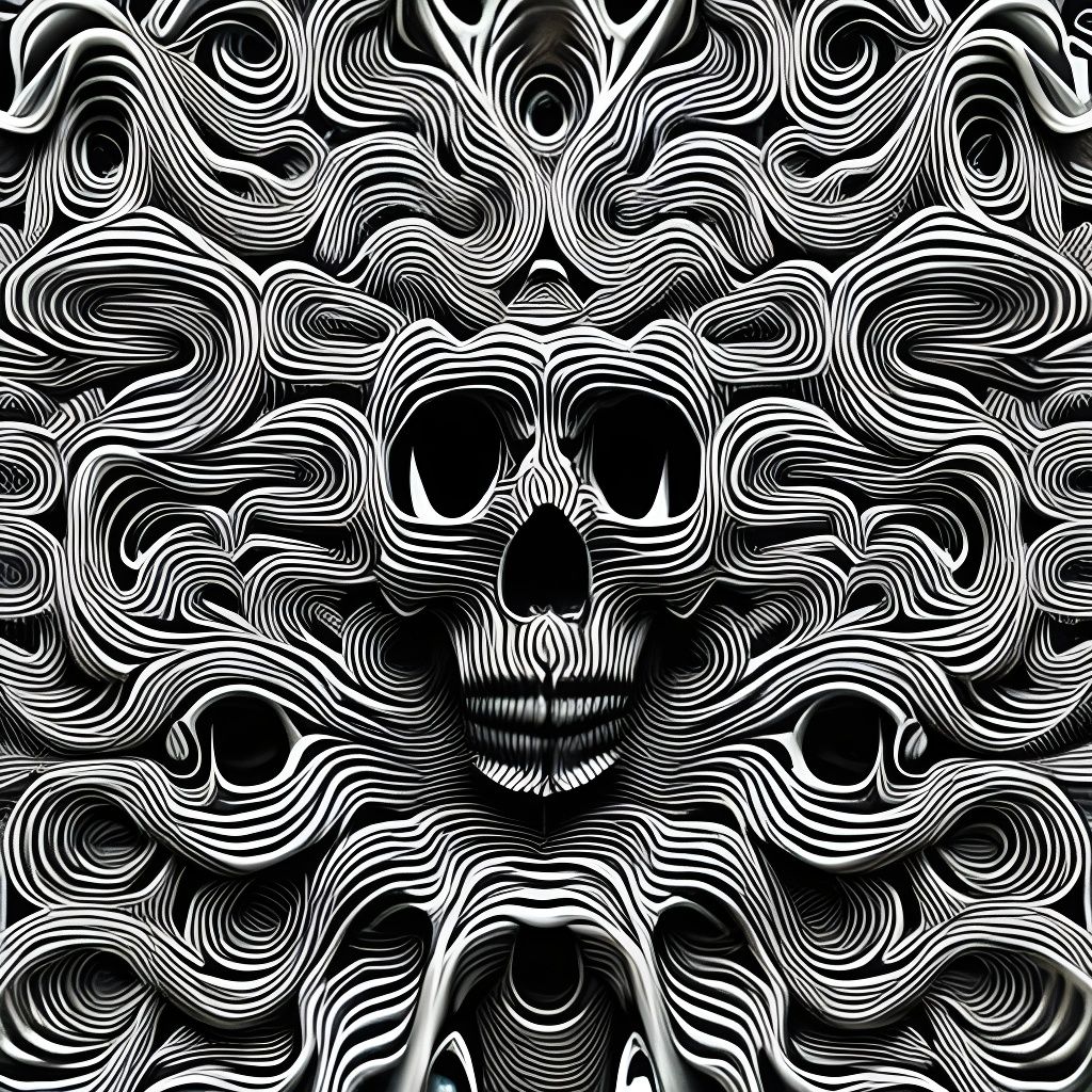 Optical Illusion Skull Growing From Tree