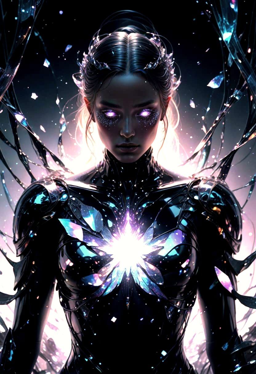 Ethereal Glass Goddess of the Void: Extreme Close-Up