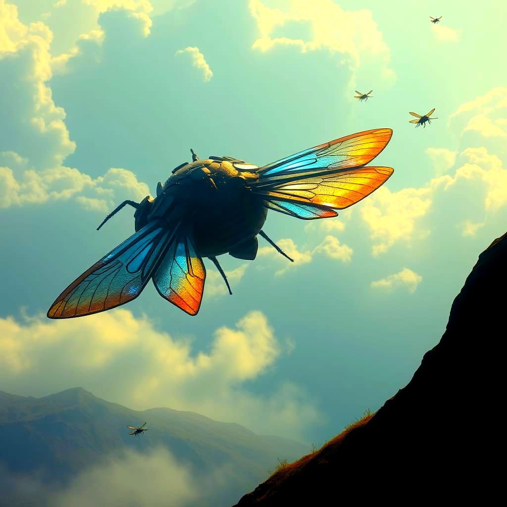 Alien Insect Ship Invasion: Matte Painting Concept Art