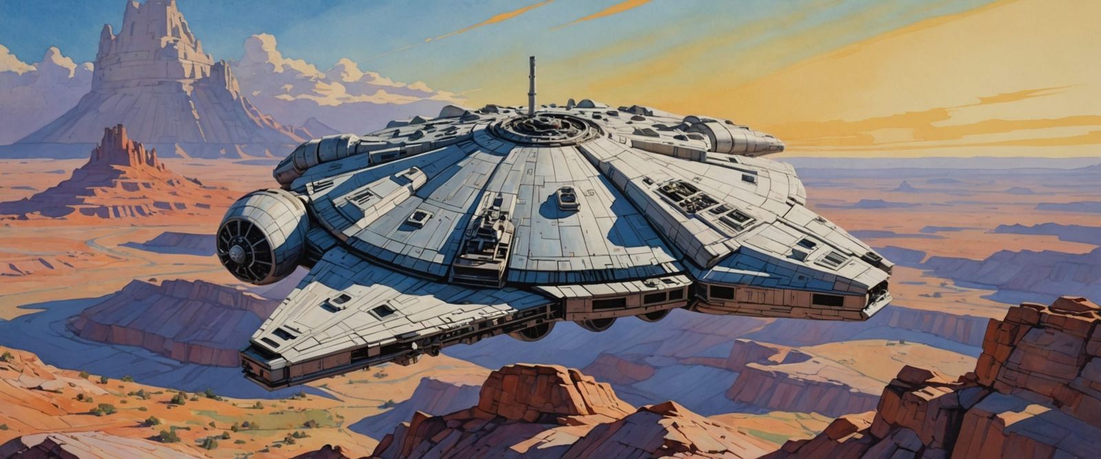 Millennium Falcon in Bright Afternoon Daylight