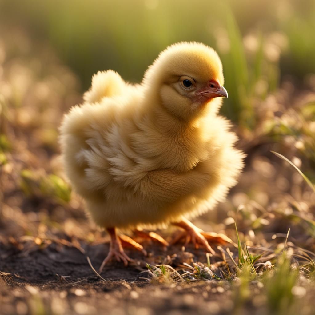 Cute Chicken Roaming Open Plains