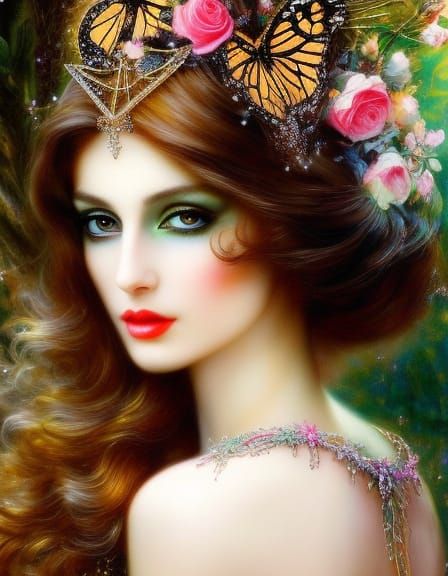 Girl in Butterfly Hat: A Detailed Portrait