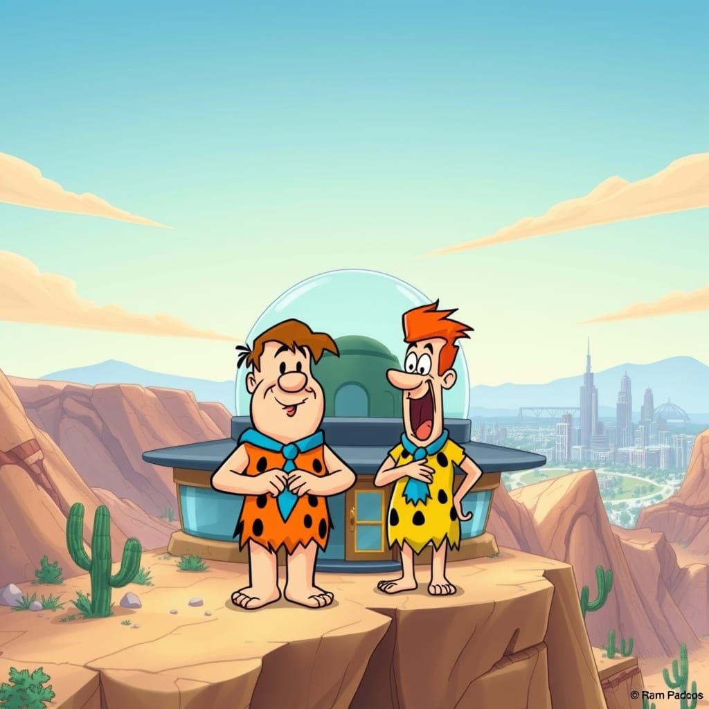 Flintstones Meet Jetsons: A Cartoon Fusion Home