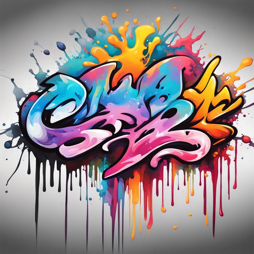 Digital Bookstore Logo in Graffiti Art Style
