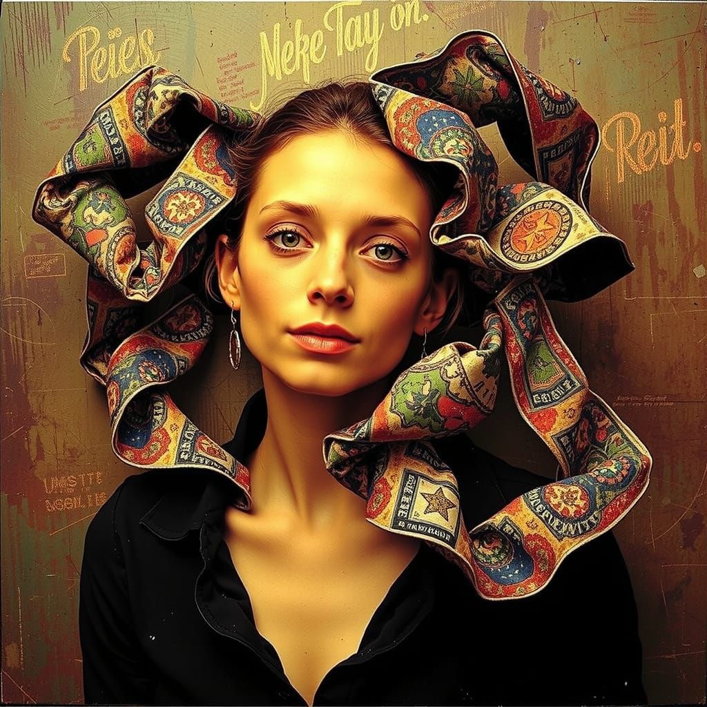 Abstract Swirling Reds in a Twisted, Curving Form