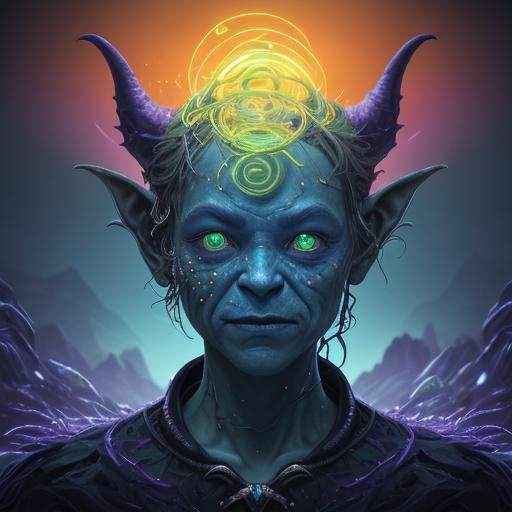 Glitched Goblin: Isometric 3D Render in Detailed Style