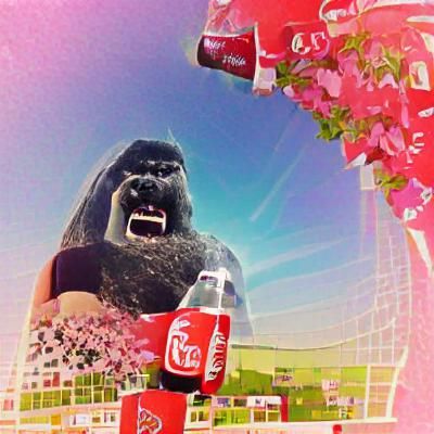 Gorilla Eats Diamond and Drinks Coca-Cola