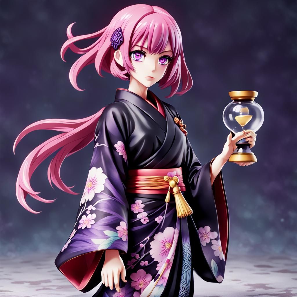 Anime Figurine of Pink-Haired Female Reaper