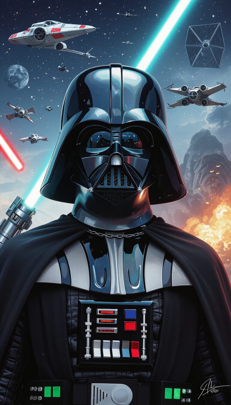 Darth Vader Tattoo in Hyperrealistic Style