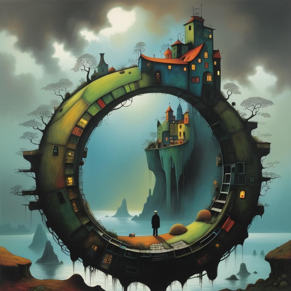 Hundertwasser Inspired Colorful Abstract Architecture