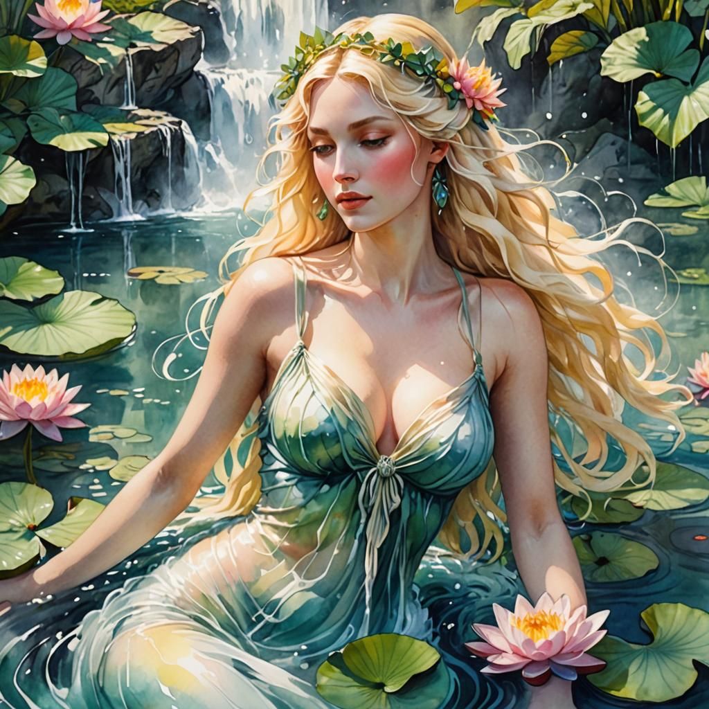 aquarelle of water nymph