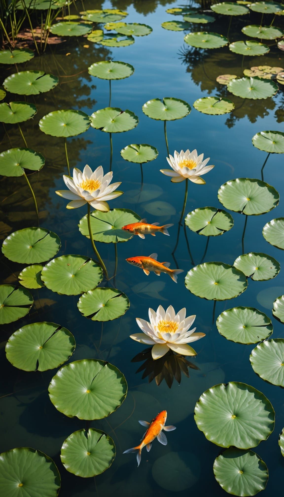 Serenely Captured Lotus Pond in Vibrant Detail