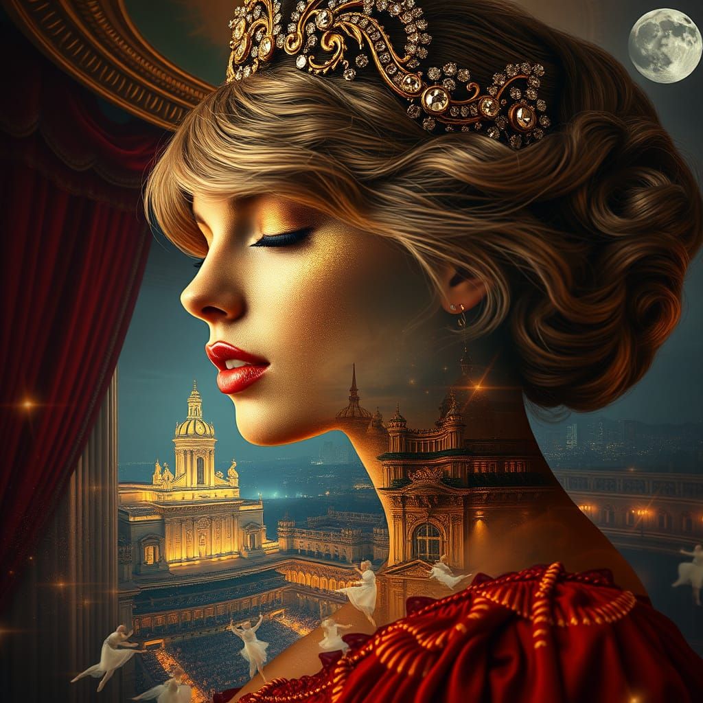 Ethereal Taylor Swift Portrait in Baroque Fantasy Style