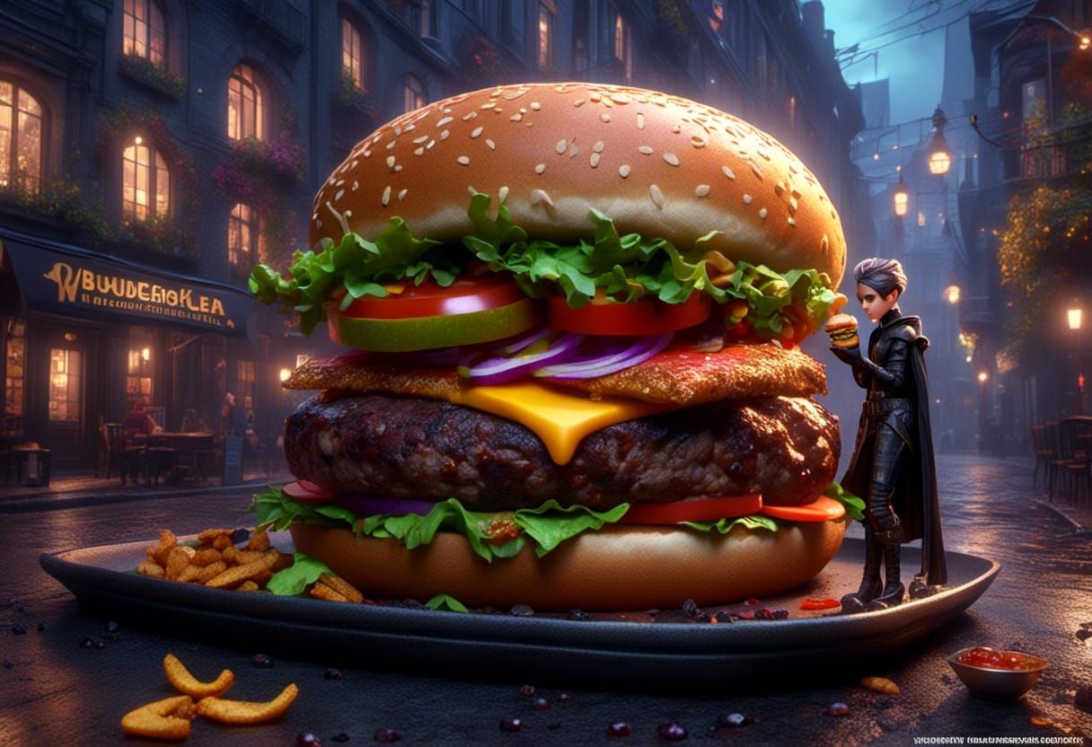 Draco's First Burger: 3D Animated Style