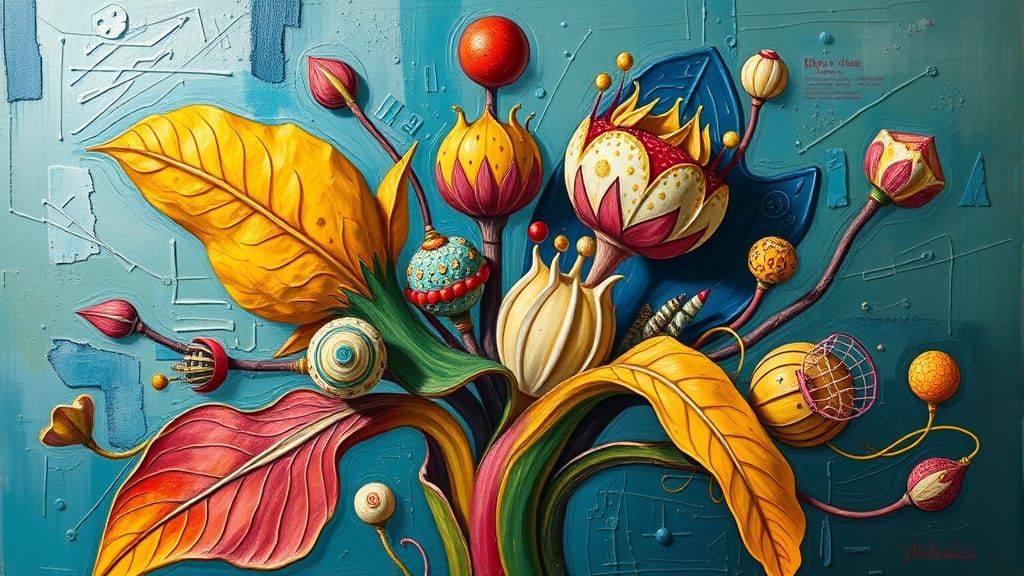 Vibrant Abstraction of Unusual Plant Forms