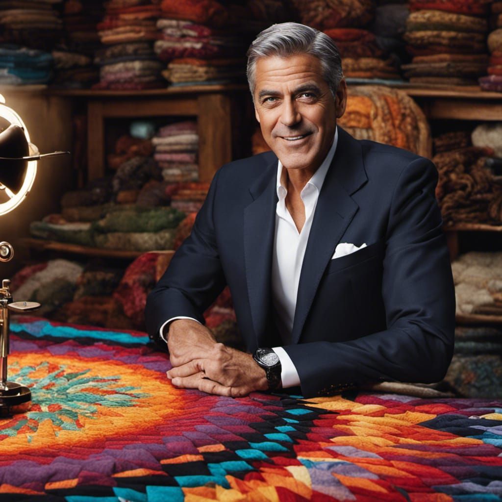 George Clooney at Quilt Market: Hyperrealistic 3D Render