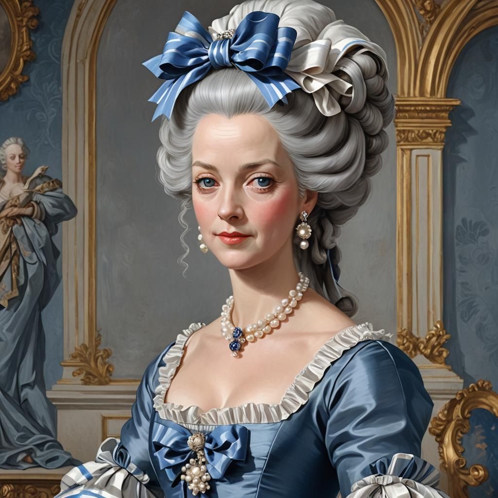 Marie Antoinette in Silk Dress: 3D Anime Art
