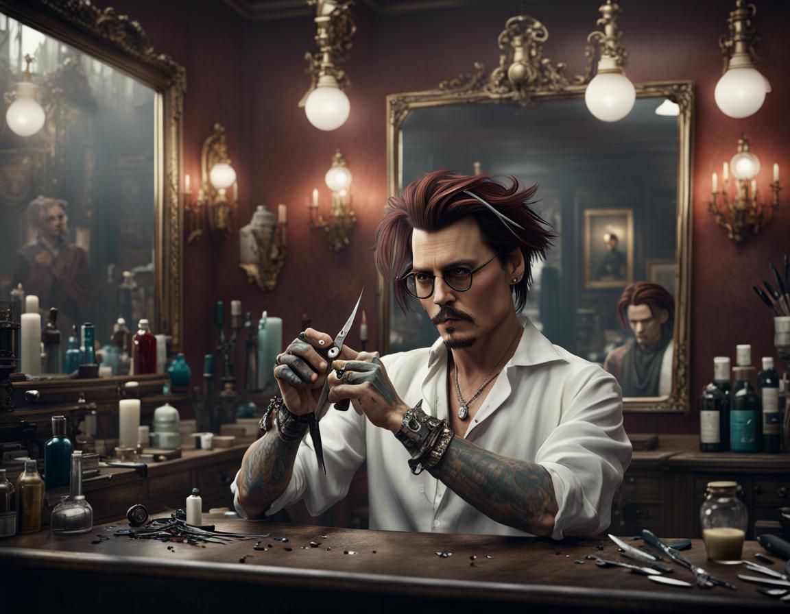 Edward Scissorhands, Hair Salon, Detailed Matte Painting