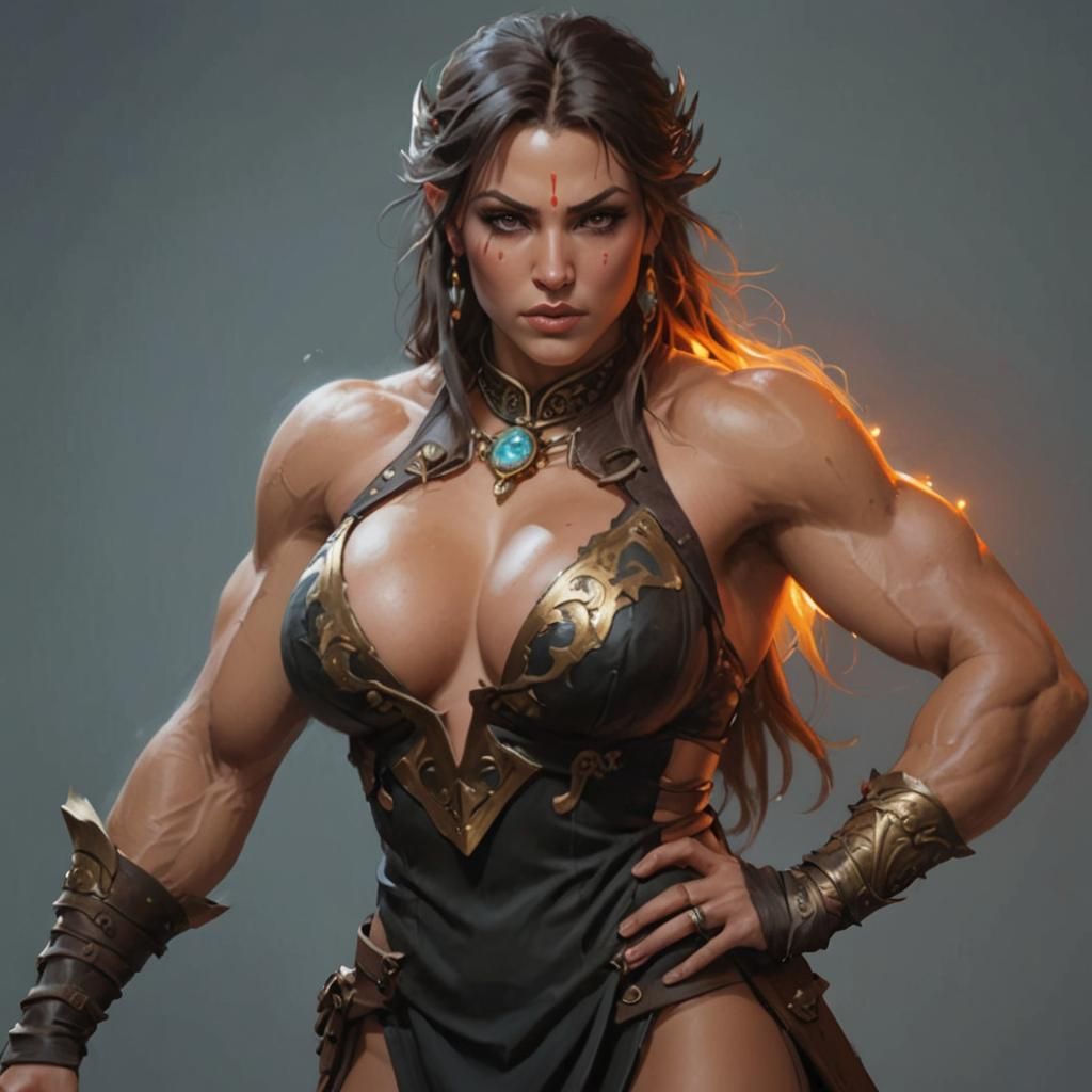 Barbarian Hero in High Fantasy, Digital Matte Painting