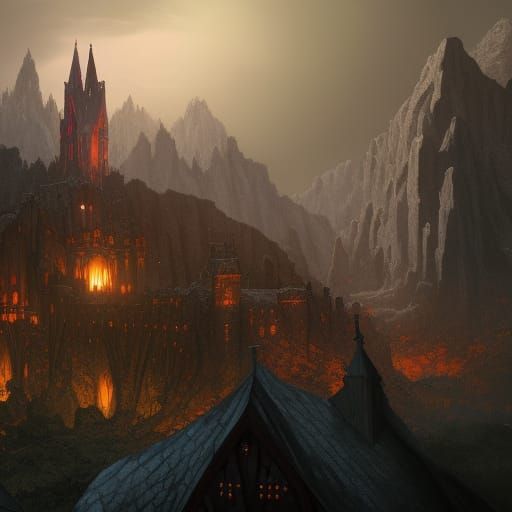 Castel Ravenloft: Detailed Matte Painting in 8K