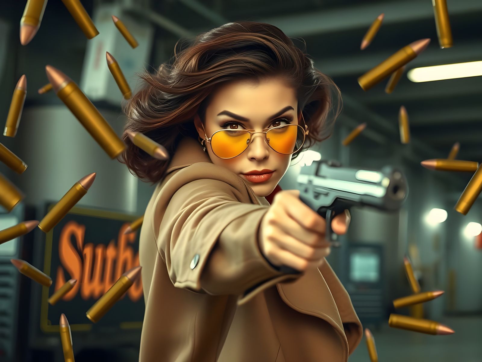 Warrior Woman in Industrial Setting